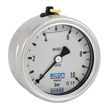 Bourdon tube pressure gauge Type 1385 rear connection stainless steel